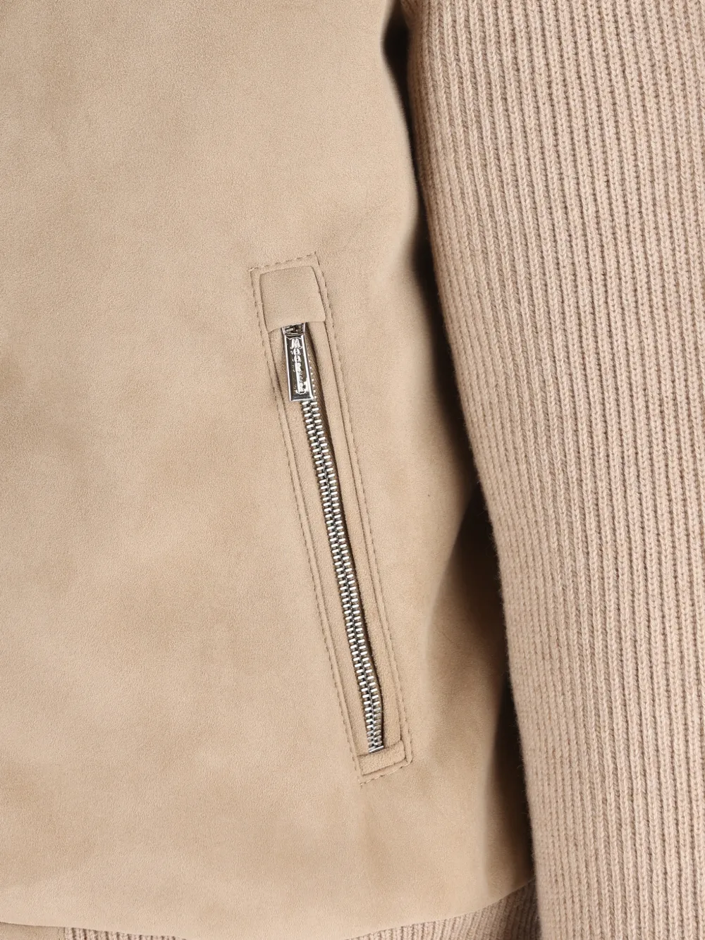 Moorer Campiglio-CAB suede-panelled bomber jacket Beige