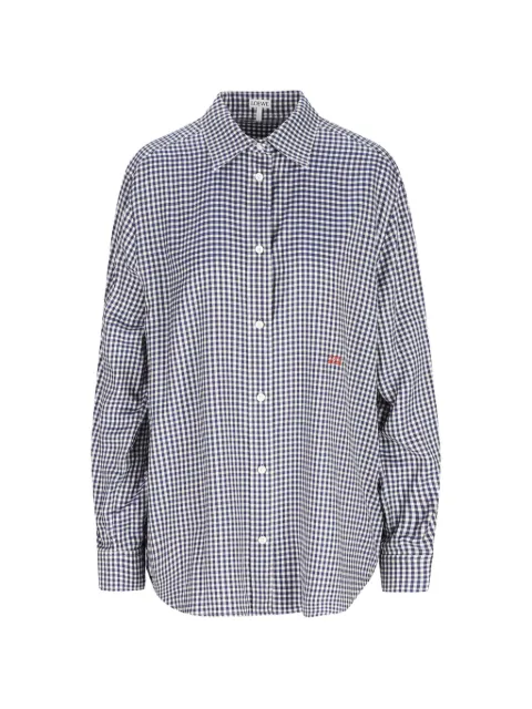 LOEWE check-print embroidered shirt