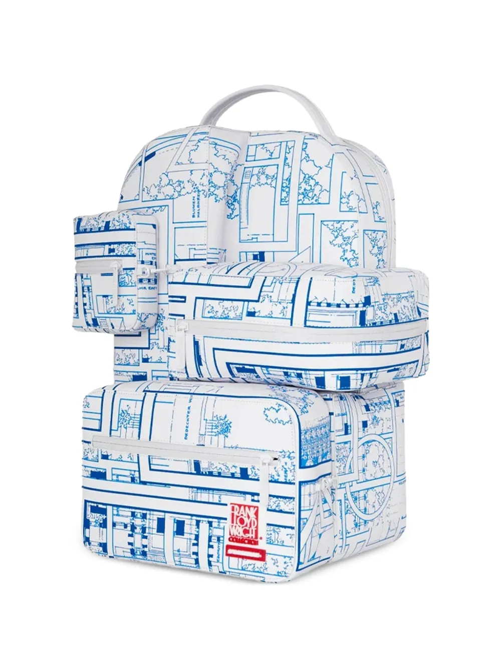 Sprayground x Frank Lloyd Wright 3D rugzak met grafische print Wit