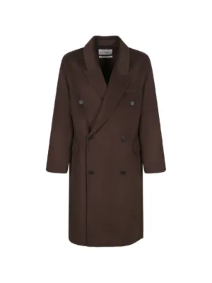 Séfr Brushed Alois Wool Coat | Brown | FARFETCH