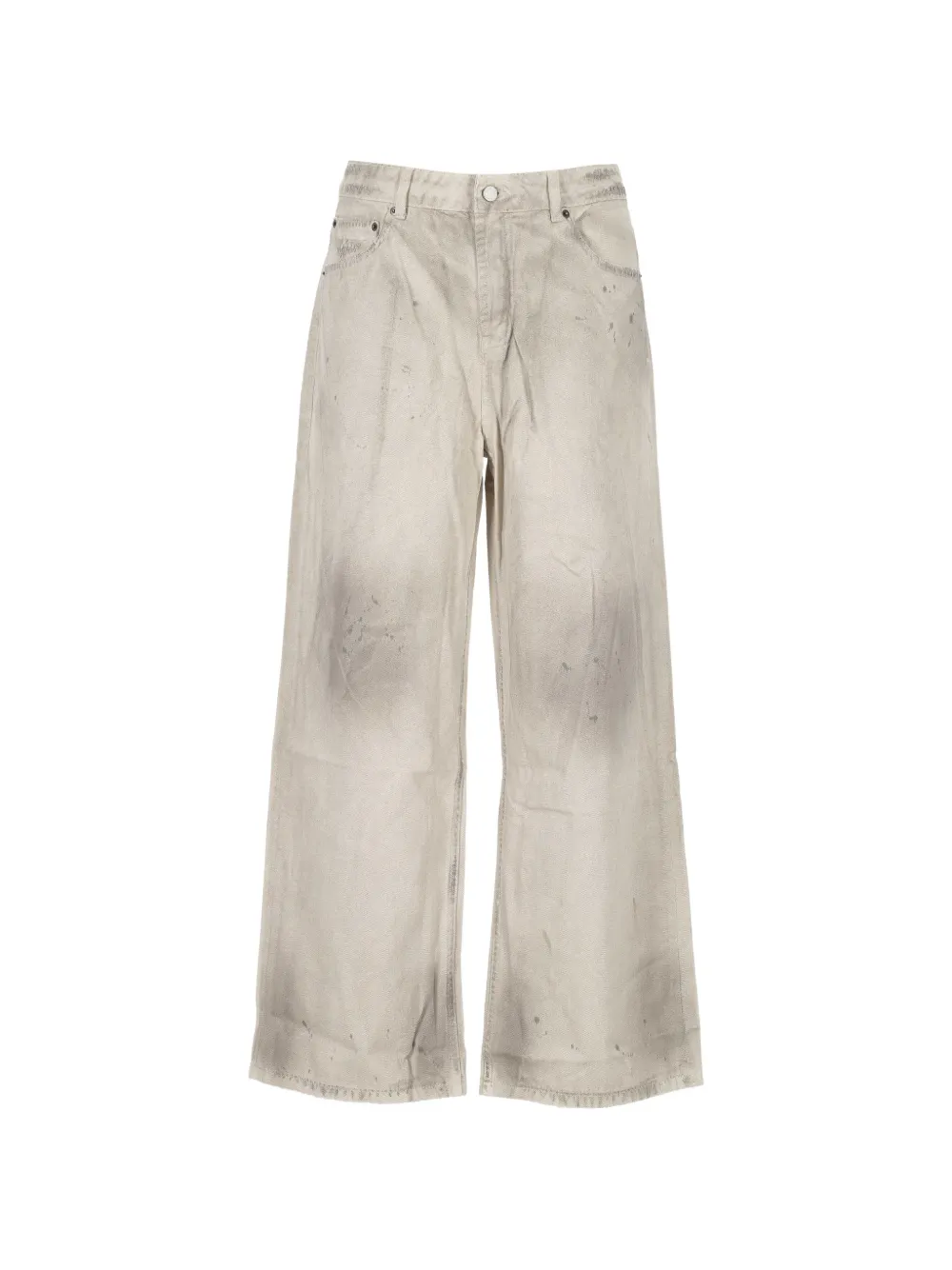 FOUND Lacy distressed wide-leg jeans - Toni neutri
