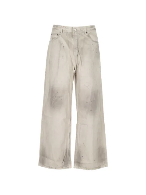 FOUND Lacy distressed wide-leg jeans