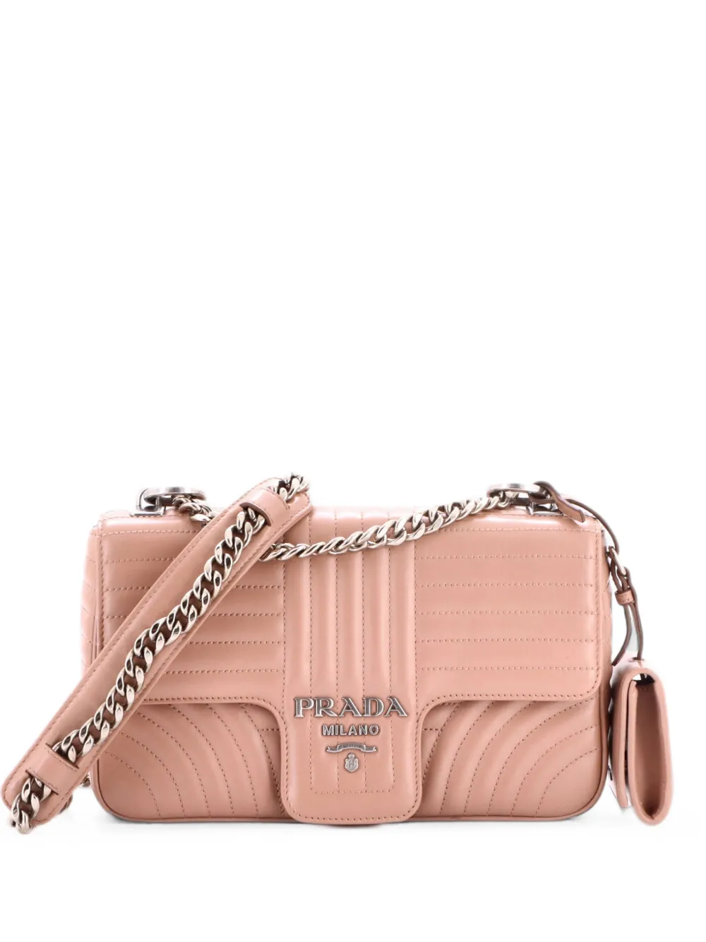 Prada Pre-Owned Chain Flap Shoulder Bag Diagramme Quilted Leather Medium crossbody bag - Toni neutri