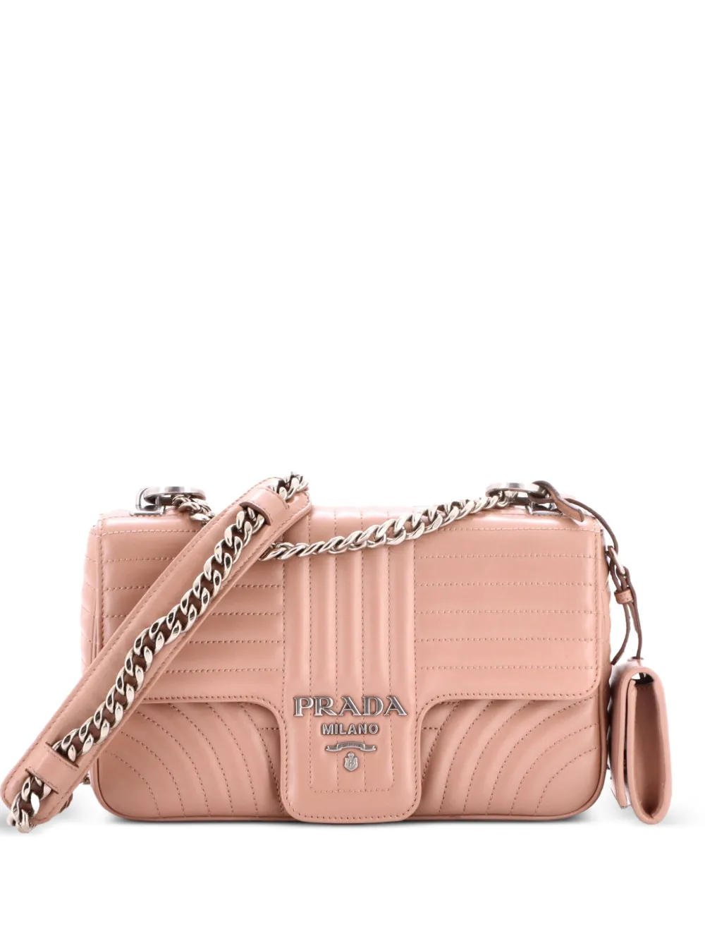 Prada Pre-Owned Chain Flap Shoulder Bag Diagramme Quilted Leather Medium crossbody bag - Toni neutri