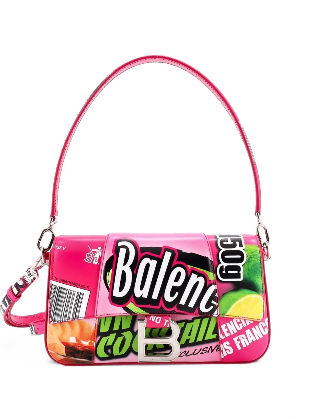 Balenciaga Pre-Owned Hourglass Sling Convertible Printed Leather Small shoulder bag - Rosa
