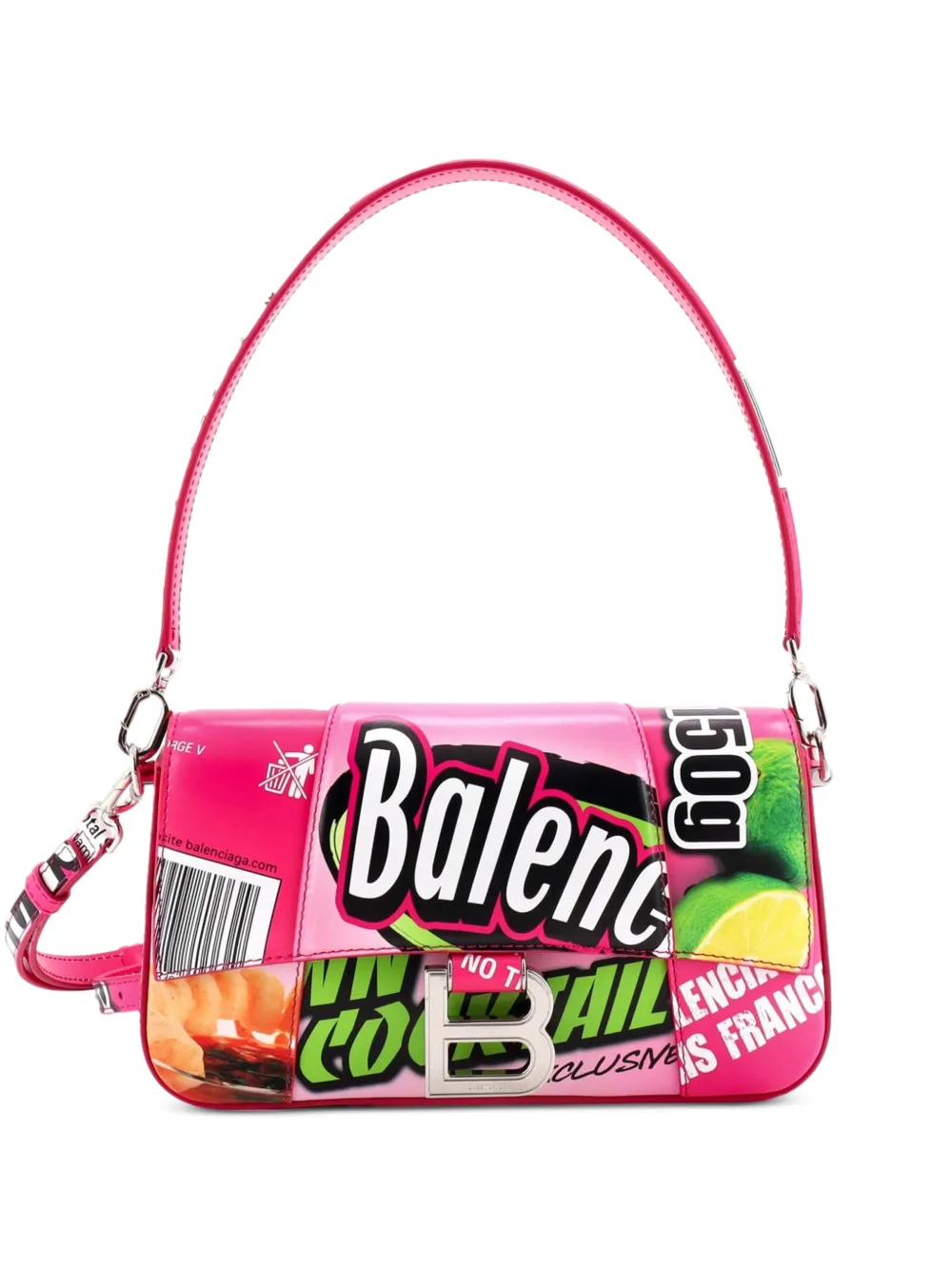 Balenciaga Pre-Owned petite sacoche portée épaule Hourglass convertible en cuir imprimé - Rose