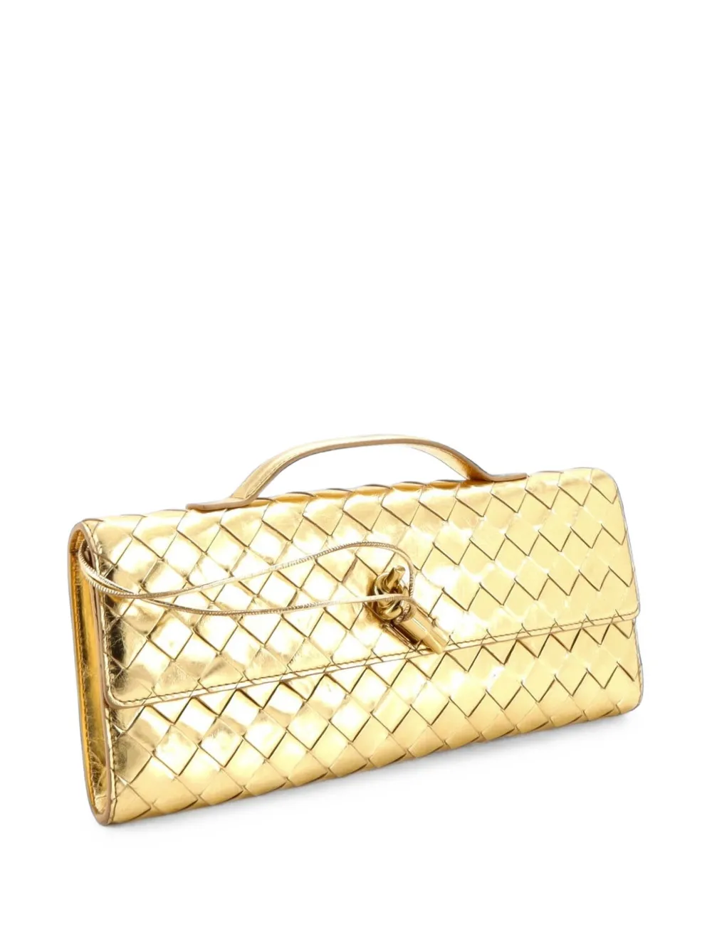 Bottega Veneta Pre-Owned Andiamo Top Handle Intrecciato Nappa Long clutch bag - Oro