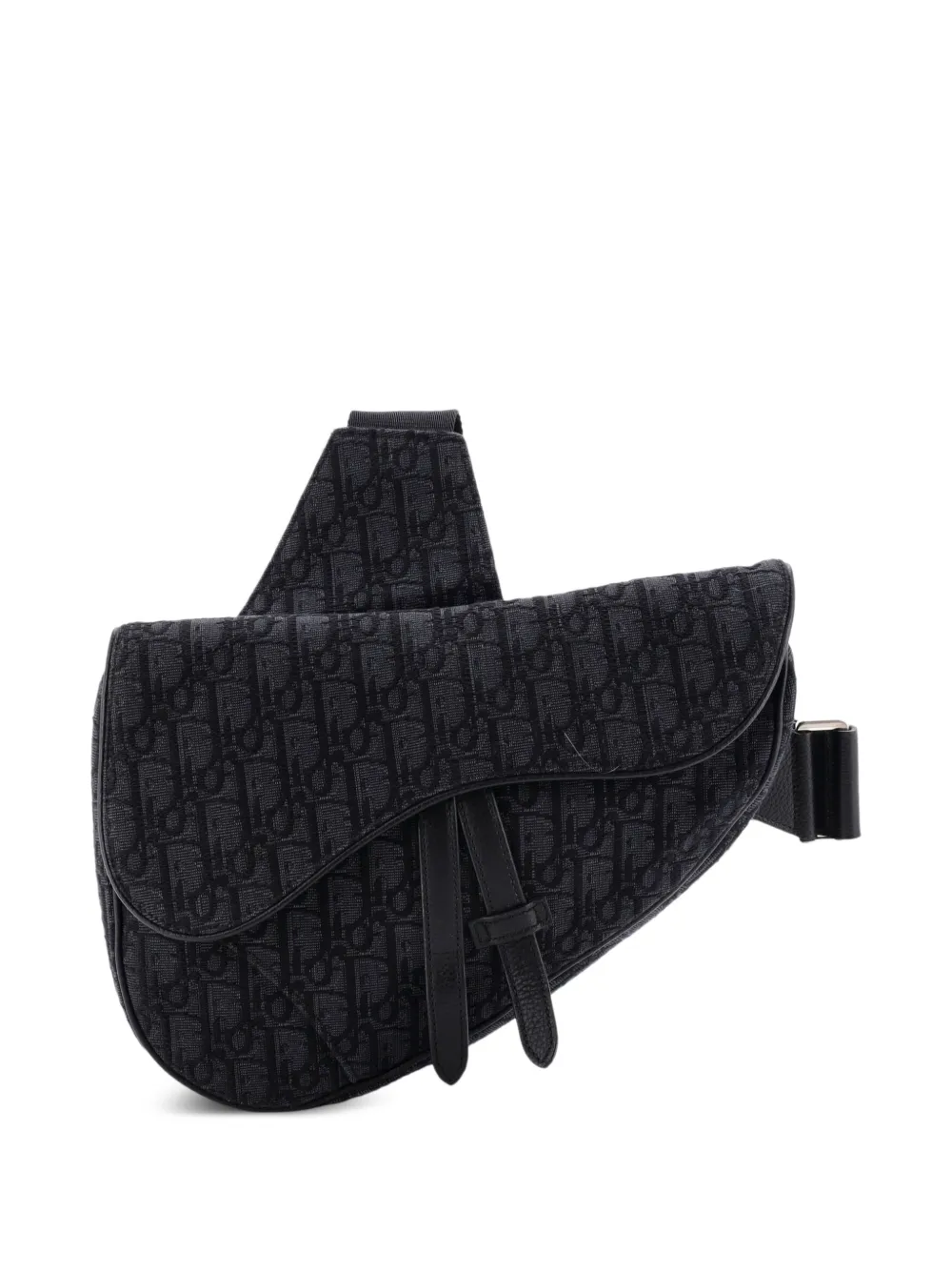 Christian Dior Pre-Owned Saddle Oblique Canvas-Umhängetasche - Schwarz
