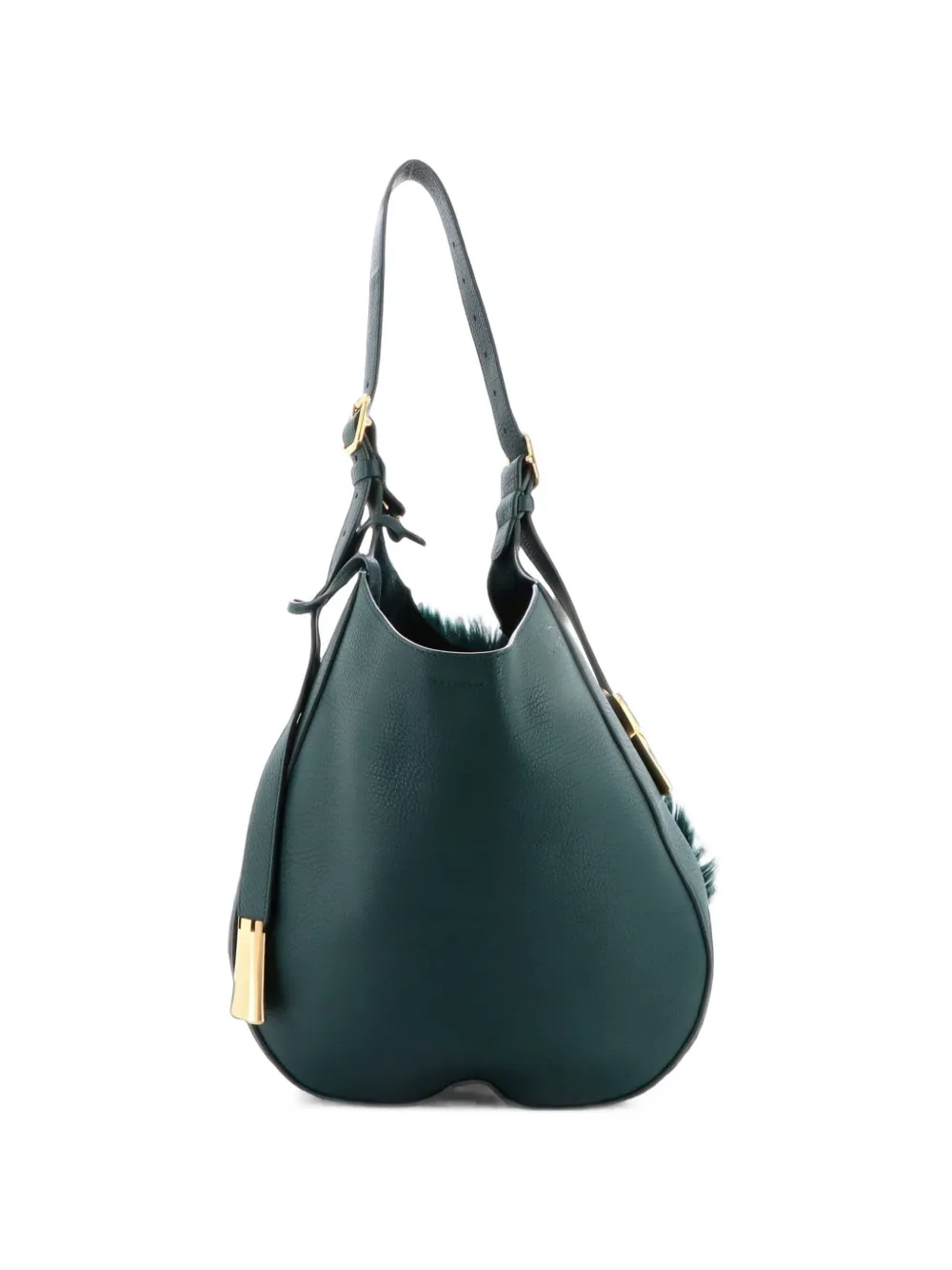 Burberry Pre-Owned Chess Leather and Fur Medium hobo bag - Verde