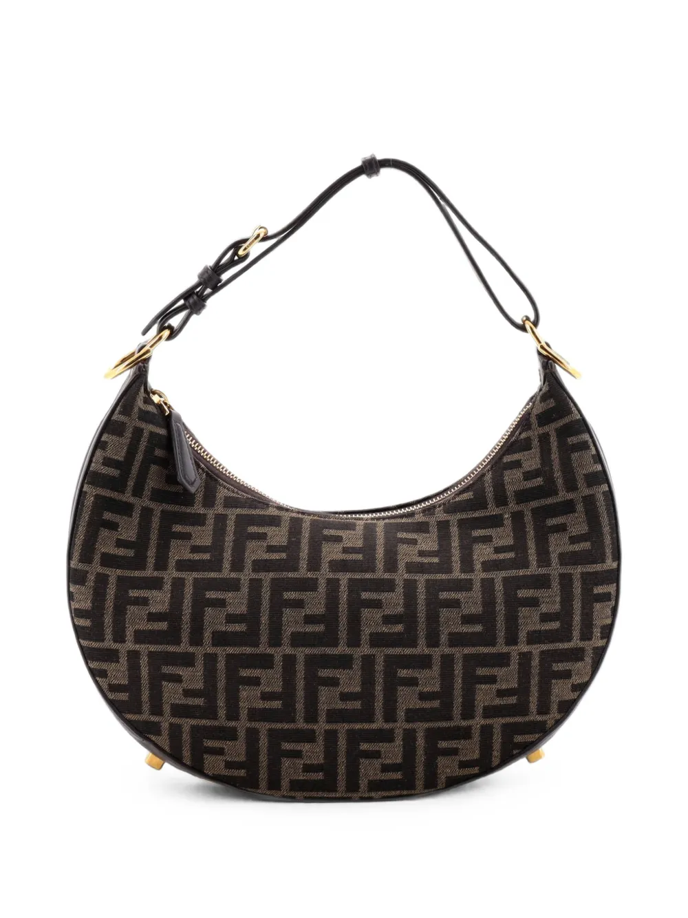 Fendi Pre-Owned Fendigraphy Bag Zucca Canvas Small hobo bag - Marrone