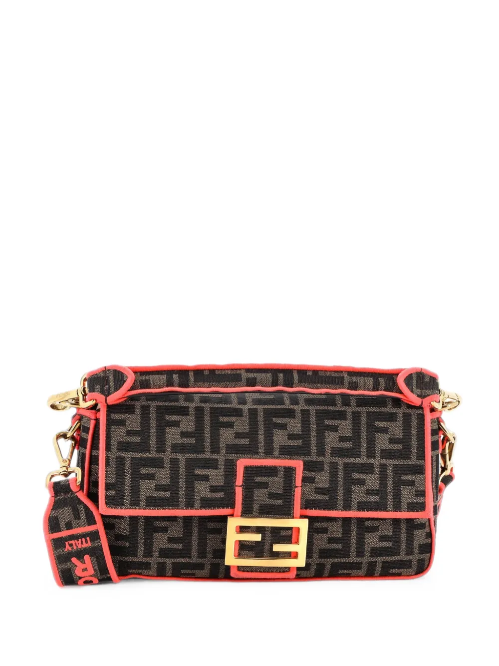 Fendi Pre-Owned Baguette NM Bag Zucca Canvas Medium shoulder bag - Marrone