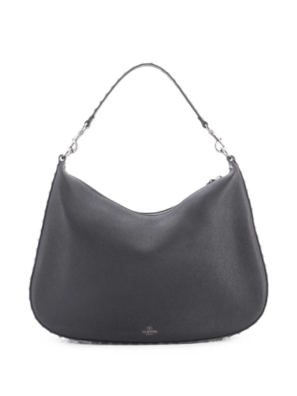 Valentino Garavani Pre-Owned Rockstud Zip Leather Medium hobo bag - Nero