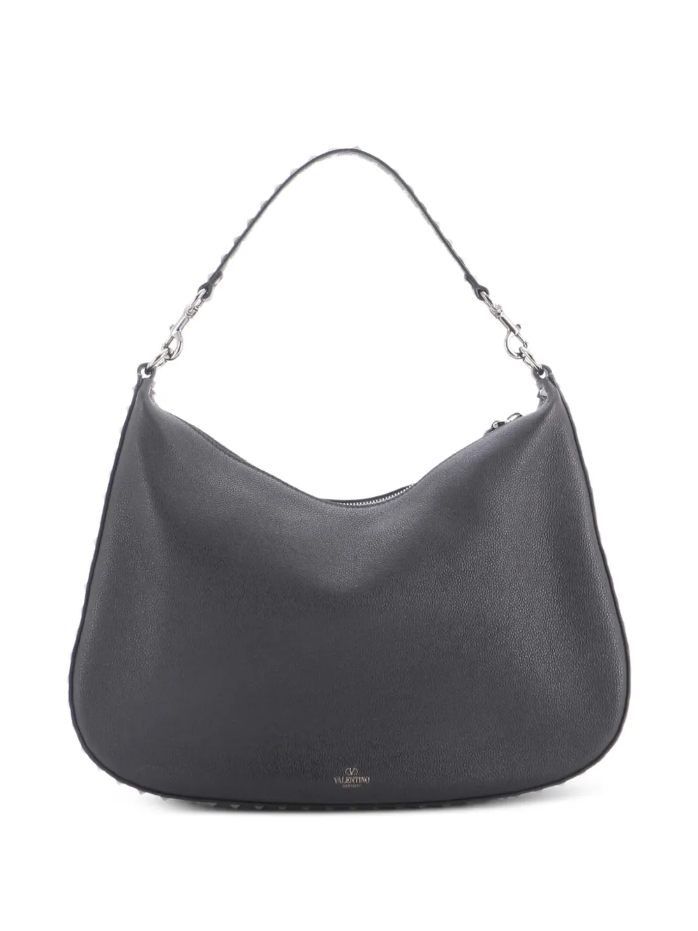 Valentino Garavani Pre-Owned Rockstud Zip Leather Medium hobo bag - Nero