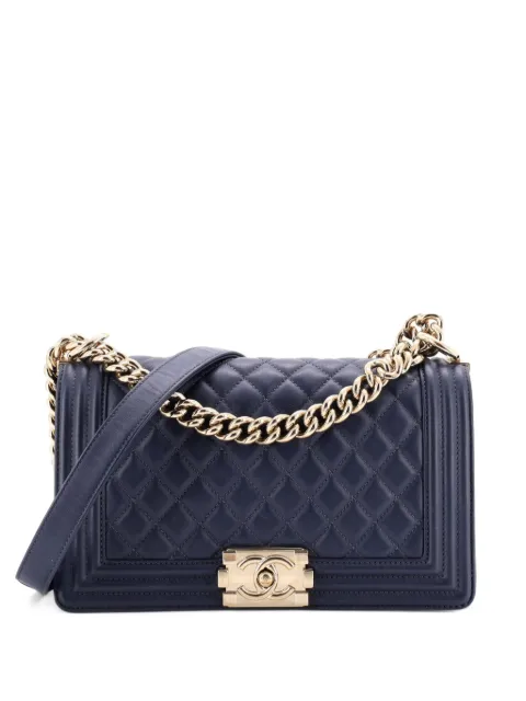 CHANEL Pre-Owned Boy Flap Bag Old Medium 绗缝小牛皮单肩包