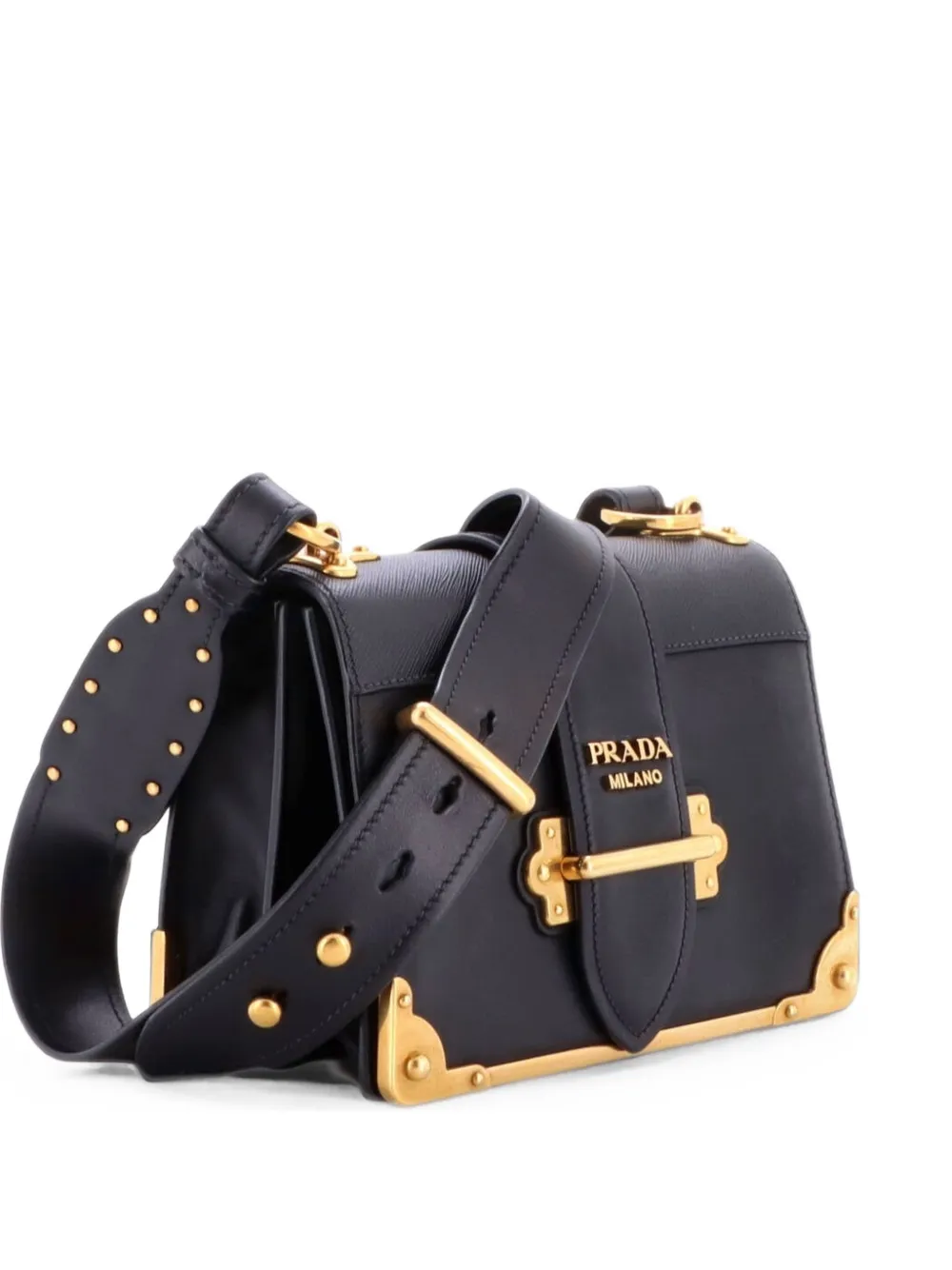 Prada Pre-Owned Cahier Leather and Saffiano Leather Small crossbody bag - Nero