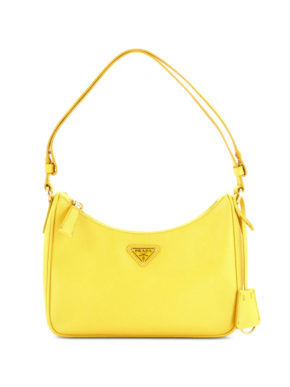 Prada Pre-Owned Re-Edition Hobo Saffiano Leather Mini shoulder bag - Yellow