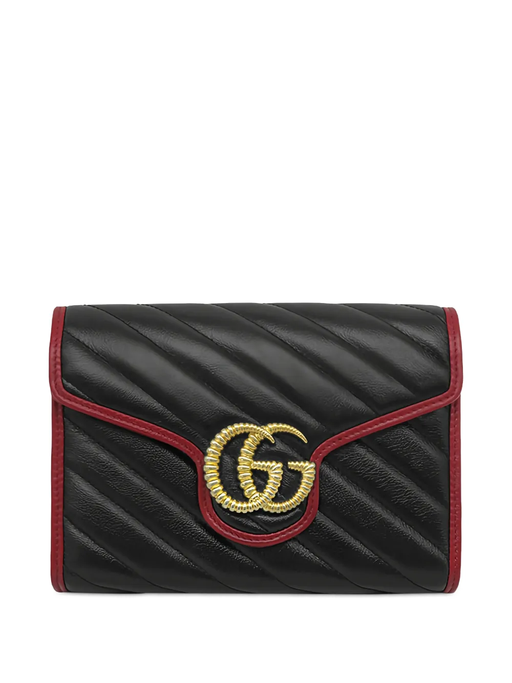 Gucci Pre-Owned 2000-2015 GG Marmont Matelasse Calfskin Torchon Wallet On Chain crossbody bag - Black