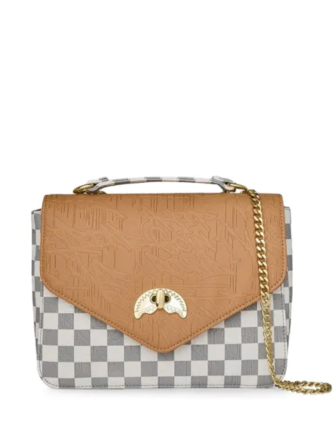 Sprayground embossed checkered tote bag