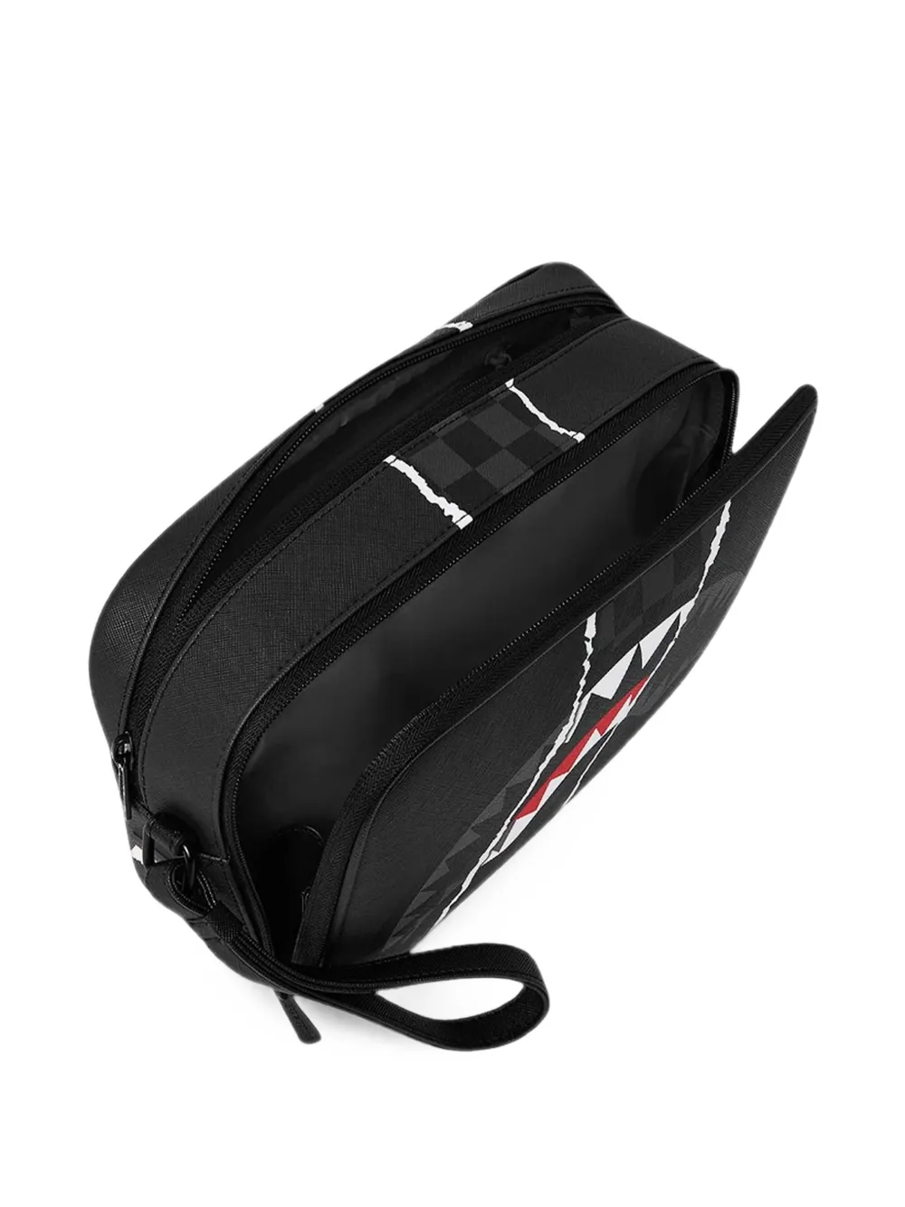Sprayground Shark Central geruite clutch Zwart