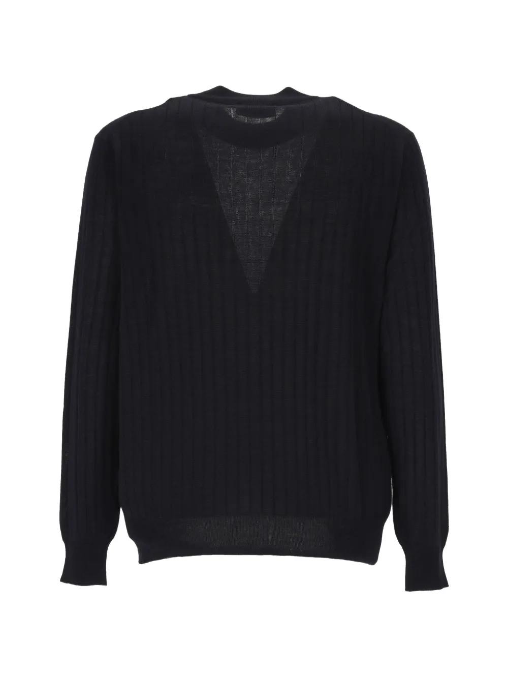 Lardini Geribbelde trui van scheerwol Blauw