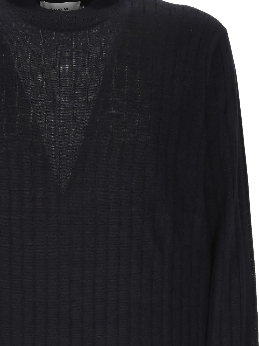 Lardini Geribbelde trui van scheerwol Blauw