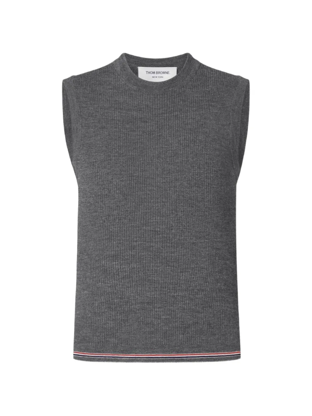 Thom Browne merino wool rwb stripe shell top - Grigio