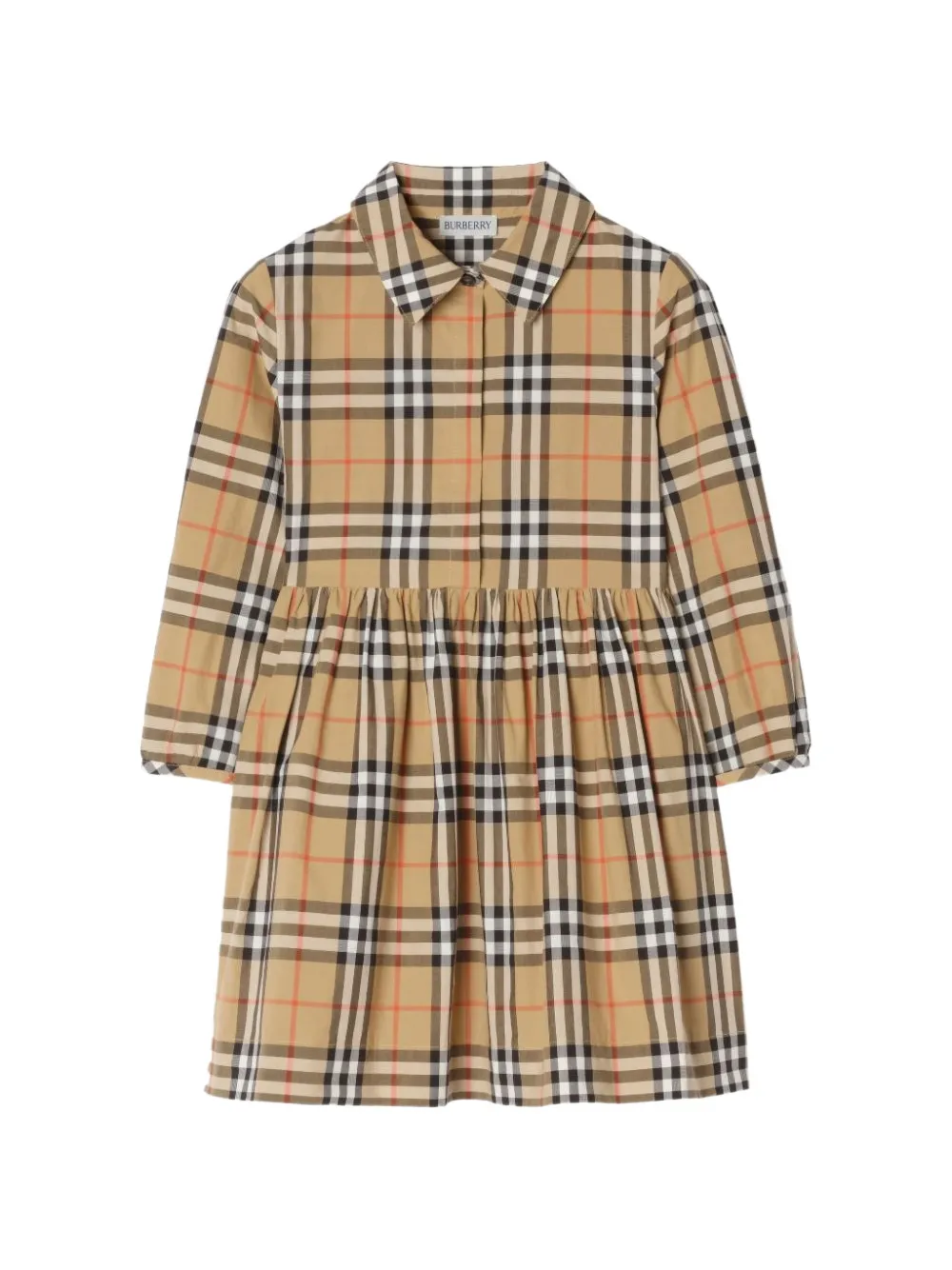 Burberry Kids check-print flared dress - Toni neutri