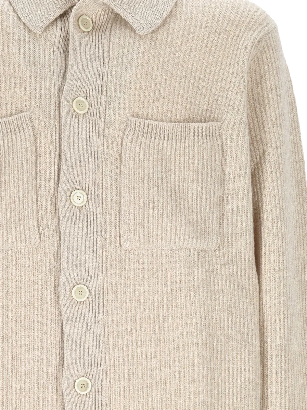 Lardini Ribgebreid vest Beige