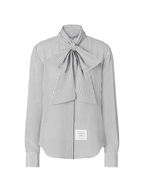 Thom Browne silk striped shirt with detachable collar 