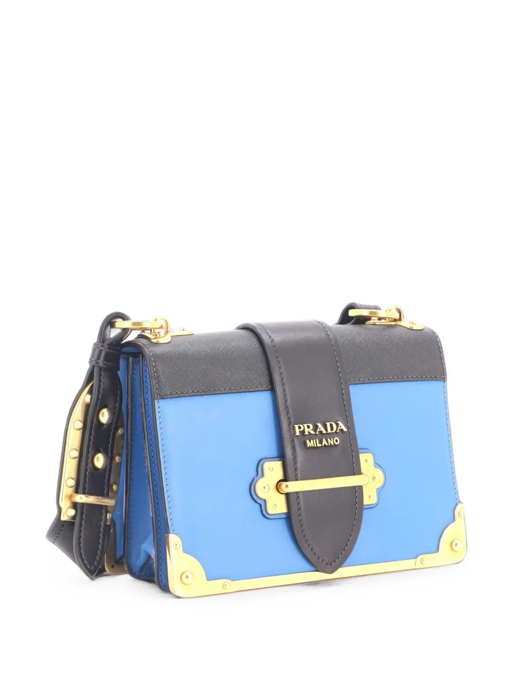 Prada Pre-Owned Cahier Leather and Saffiano Leather Small crossbody bag - Nero