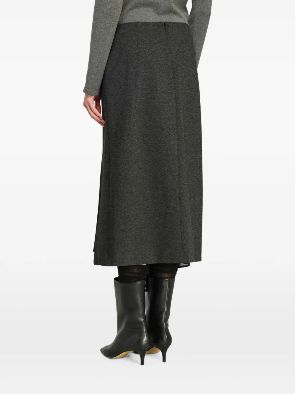 Semicouture Gelaagde midi-rok met ritssluiting Grijs