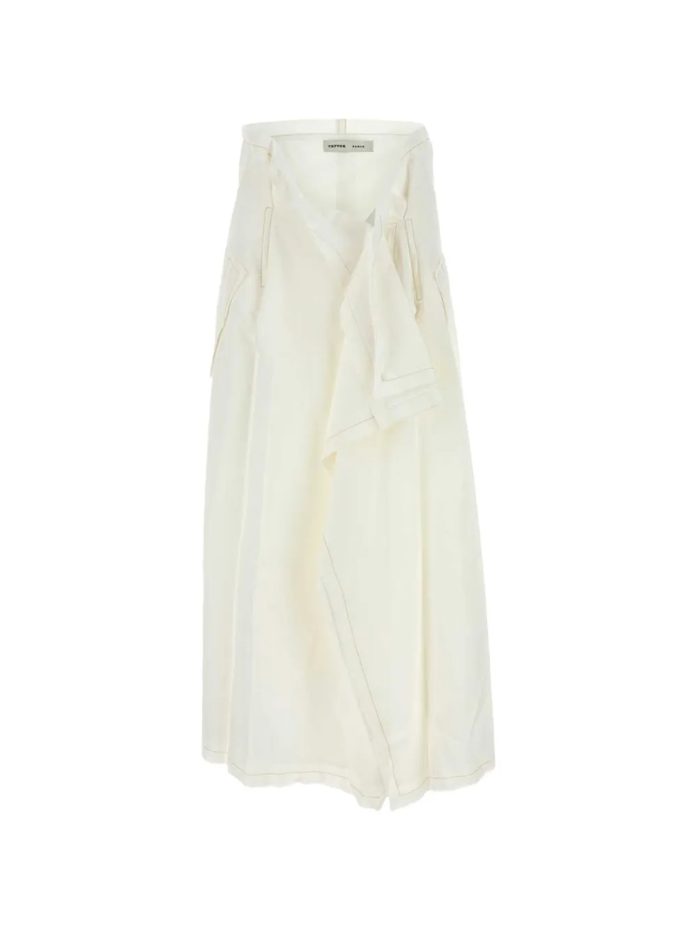 Carven contrast-stitch draped skirt - Bianco