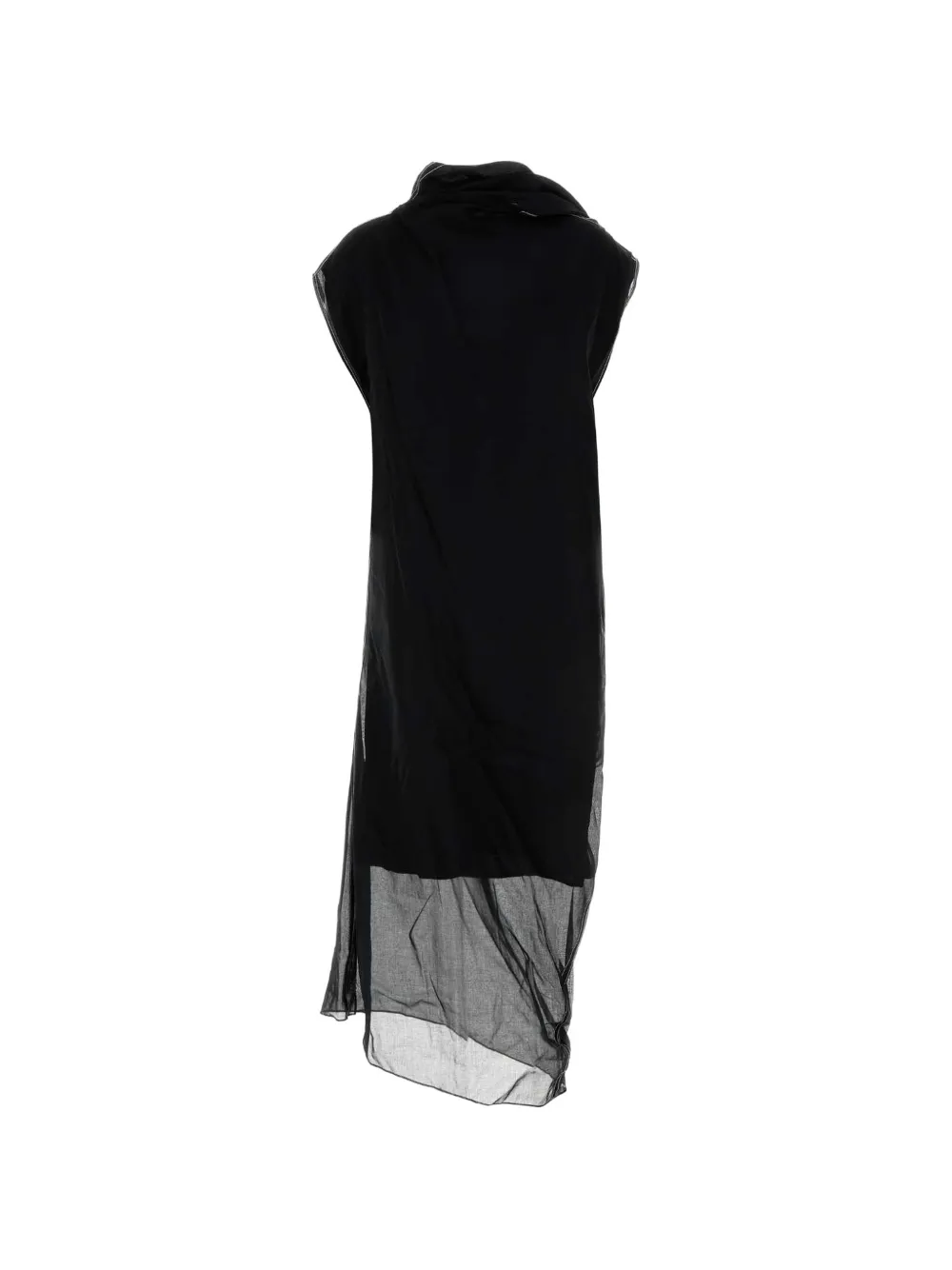 Carven sheer-overlay draped midi dress