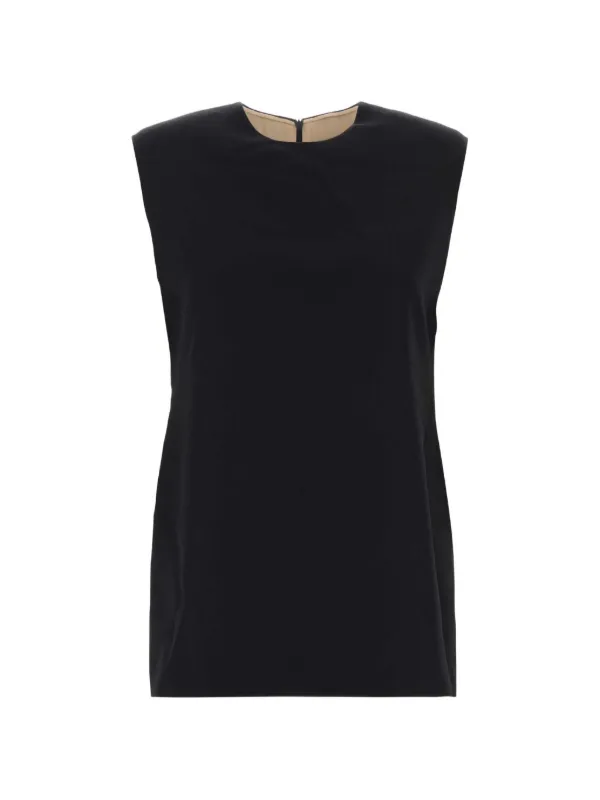 Carven Sleeveless Wool Tank Top in Black