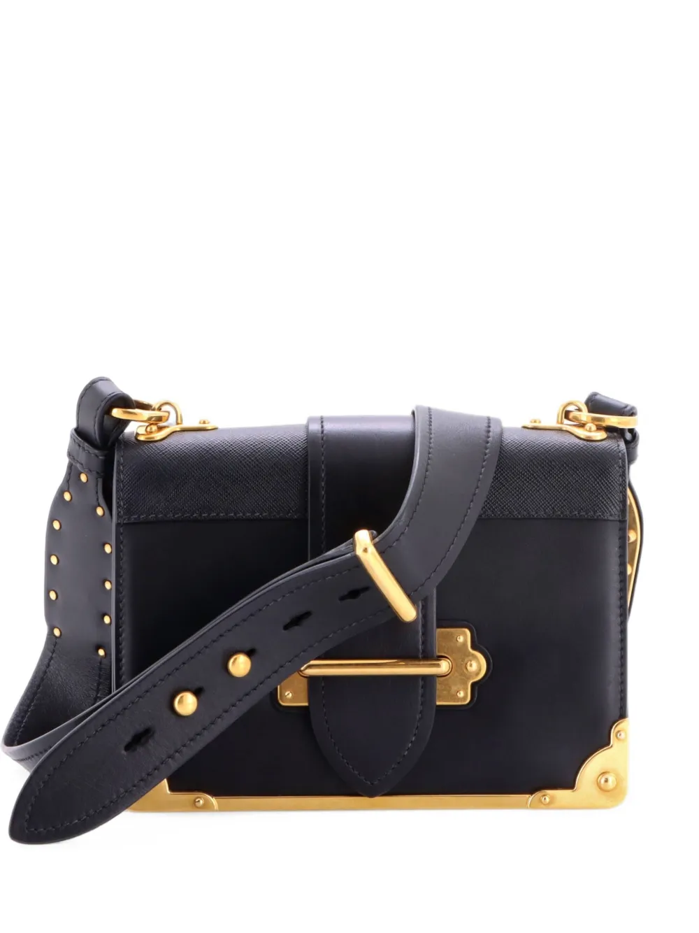 Prada Pre-Owned Cahier Leather and Saffiano Leather Small crossbody bag - Nero