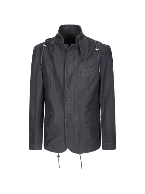 sacai sueded cotton hooded jacket
