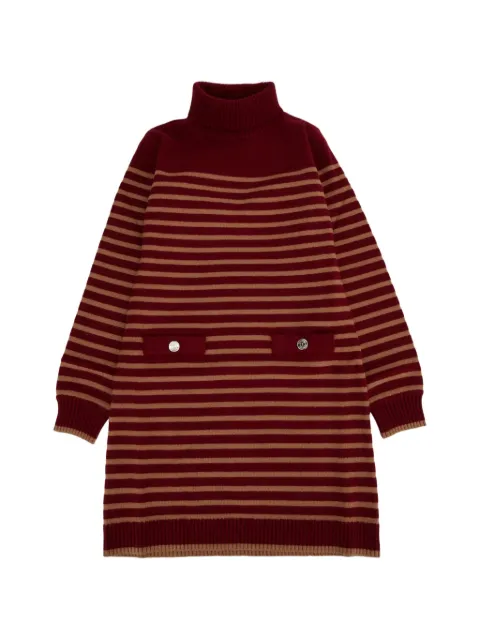 TWINSET Kids striped roll-neck dress