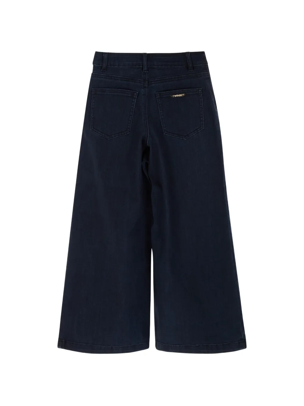 TWINSET Kids Jeans met wijde pijpen en plooien Blauw