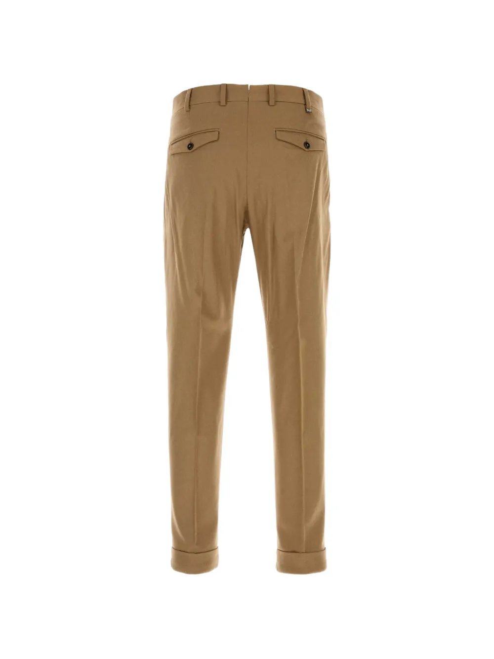 PT Torino Geplooide broek met omgeslagen pijpen Beige