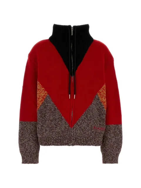Marni red wool-cashmere jacket with "M" detail