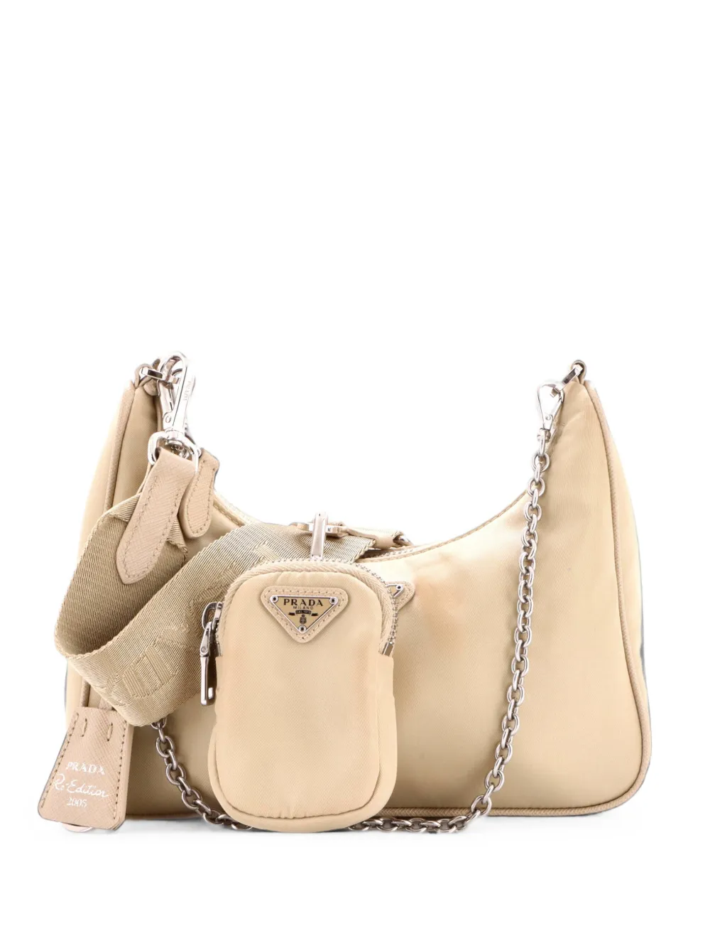 Prada Pre-Owned Re-Edition 2005 Shoulder Bag Tessuto Small crossbody bag - Toni neutri