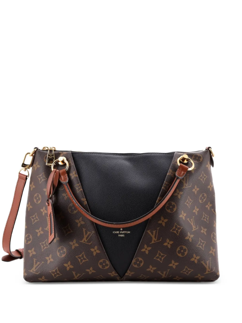 Louis Vuitton Pre-Owned V Tote Monogram Canvas and Leather MM shoulder bag - Nero