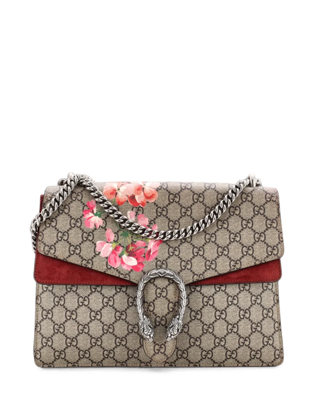 Gucci Pre-Owned Dionysus Bag Blooms Print GG Coated Canvas Medium shoulder bag - Brown