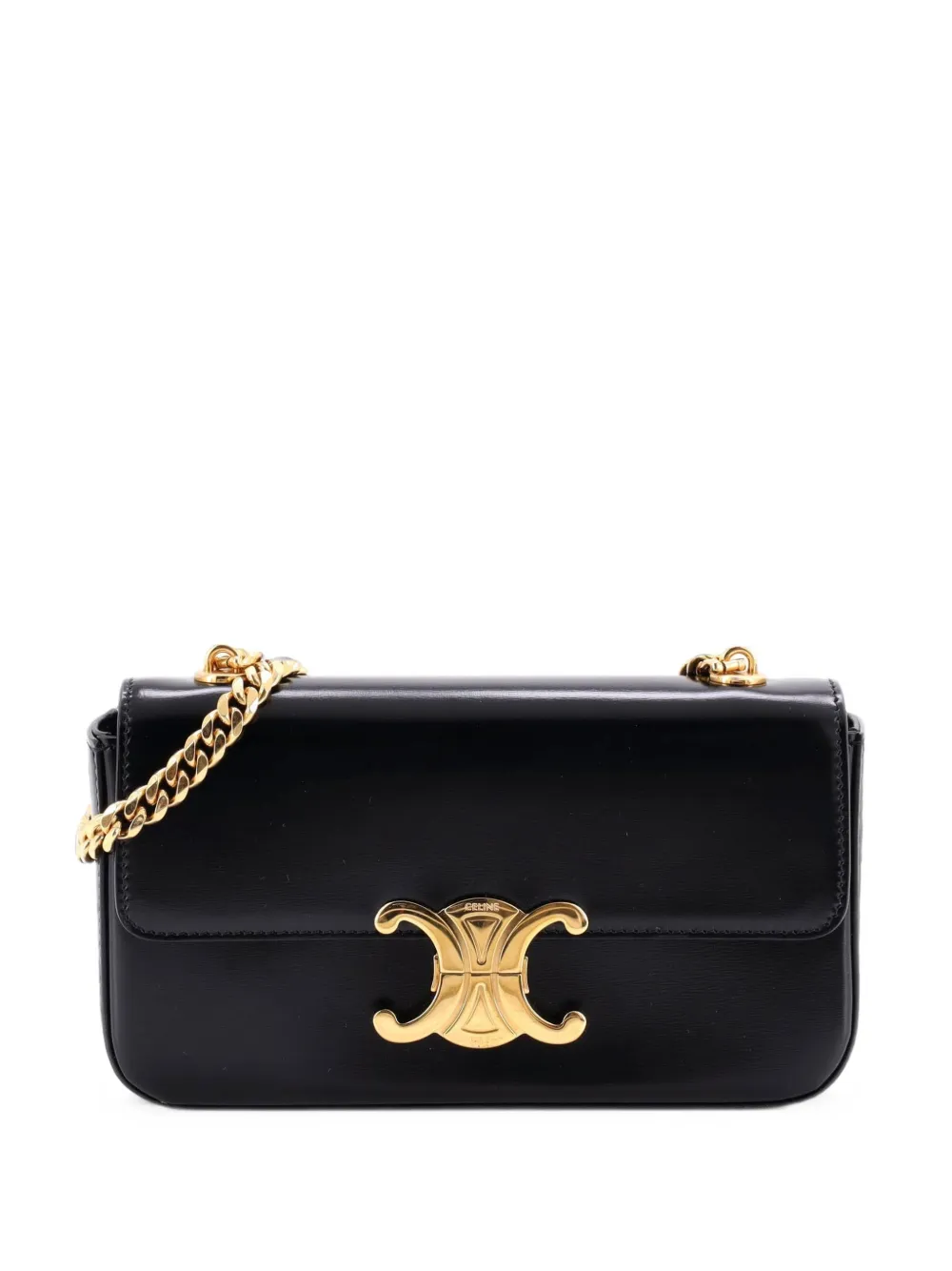 Celine Pre-Owned Triomphe Chain Leather Small shoulder bag - Nero
