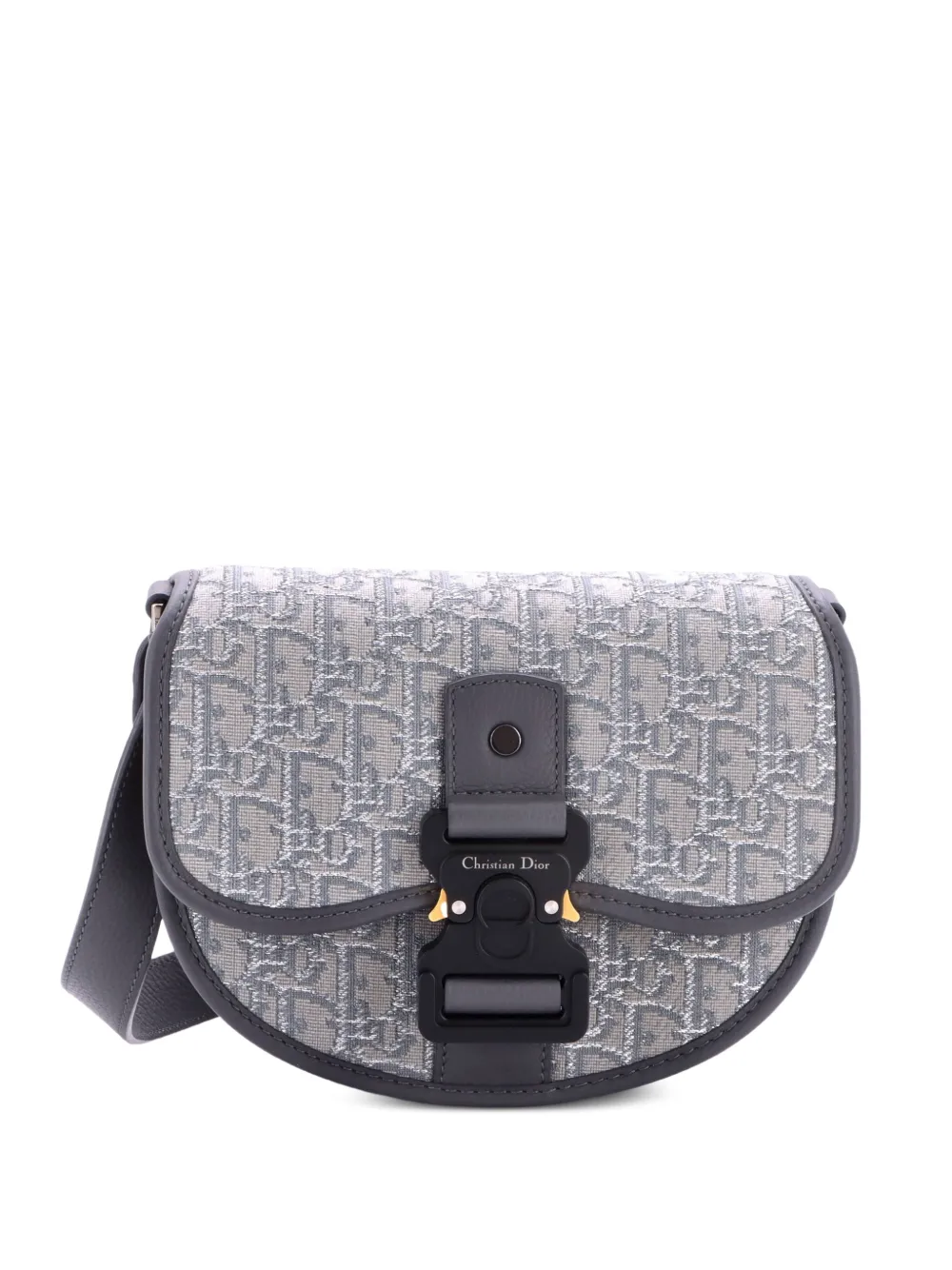 Christian Dior Pre-Owned Mini Gallop Flap Oblique Kuriertasche aus Canvas - Grau