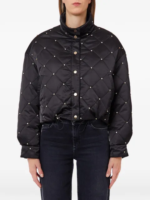 LIU JO crystal-embellished quilted bomber jacket