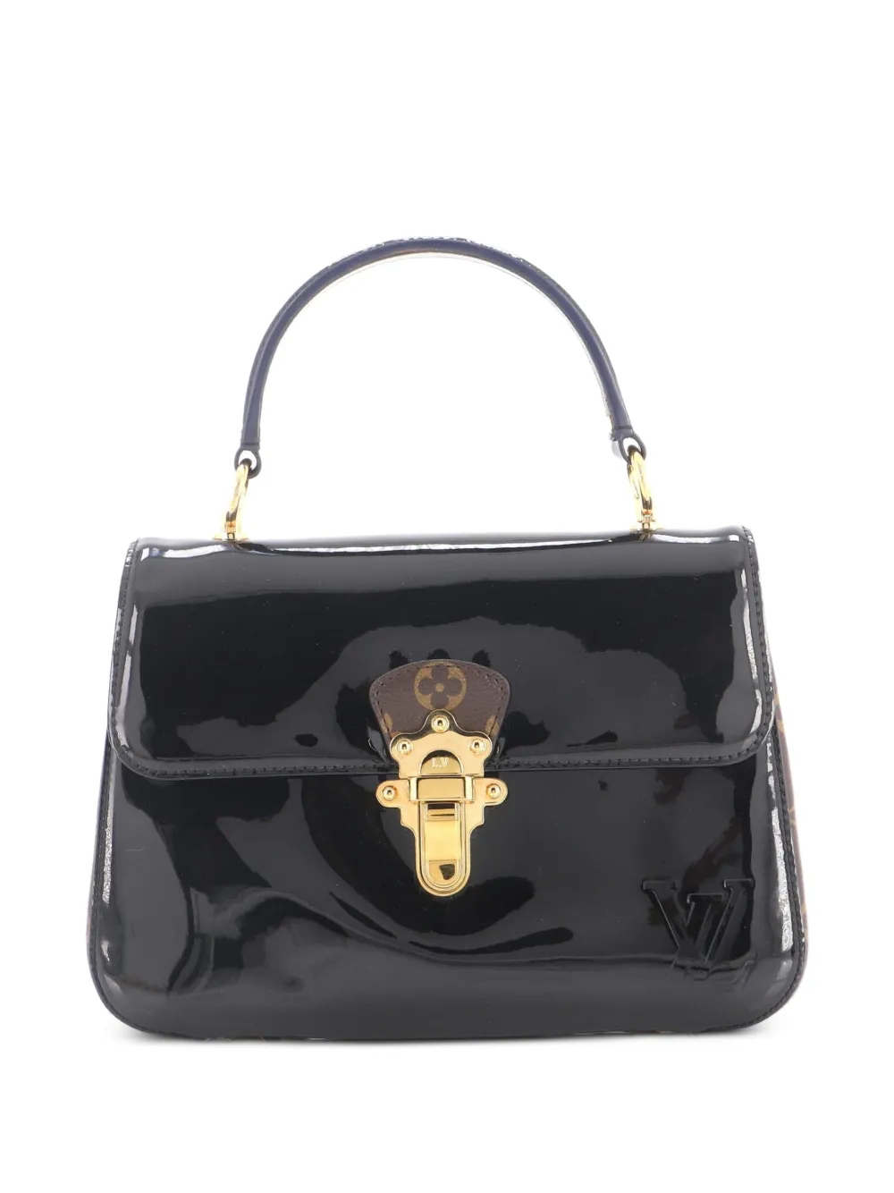 Louis Vuitton Pre-Owned Cherrywood Handbag Vernis with Monogram Canvas PM shoulder bag - Nero
