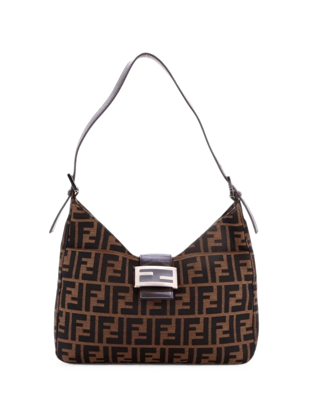 Fendi Pre-Owned Vintage Shoulder Bag Zucca Canvas Medium hobo bag - Marrone