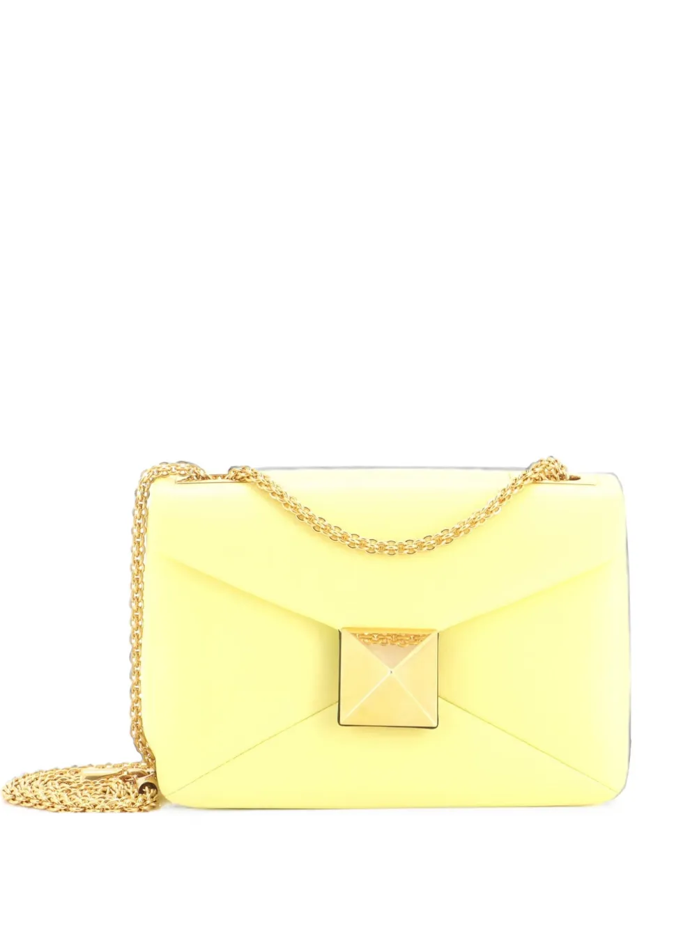 Valentino Garavani Pre-Owned One Stud Chain Flap Bag Leather Small shoulder bag - Giallo