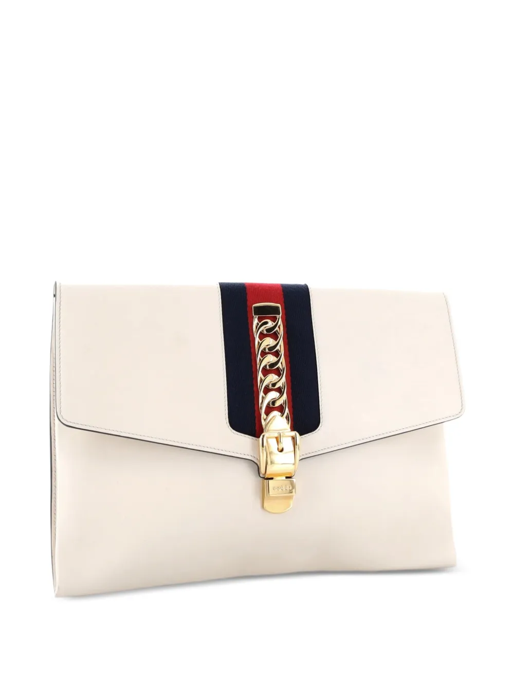 Gucci Pre-Owned Sylvie Leather Maxi clutch bag - White